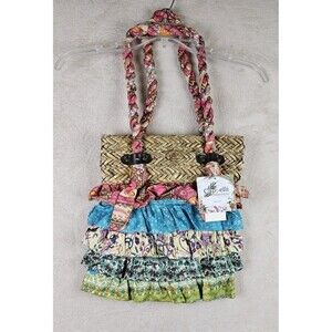 Cappella Straworld Bohemian Wicker Fabric Shoulder Handbag Purse